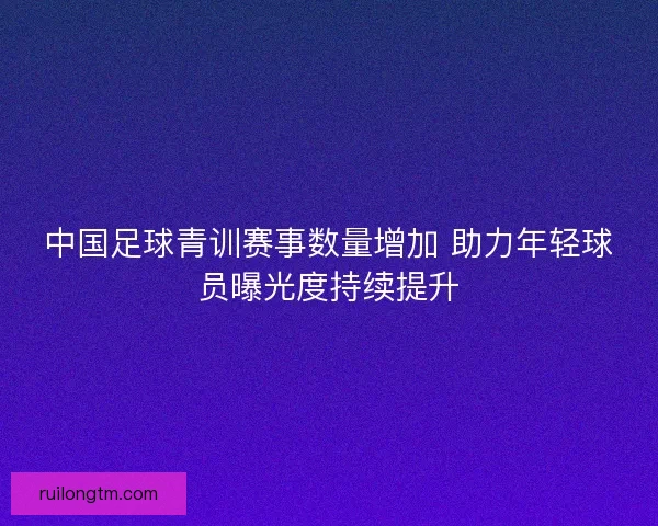 中国足球青训赛事数量增加 助力年轻球员曝光度持续提升